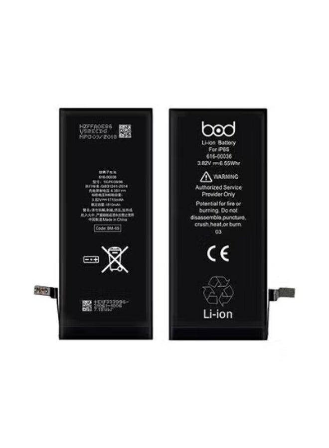 1715mAh Replacement Battery for iPhone 6s – High-Capacity Internal Li-ion Battery | Safe, Durable Power Cell | Compatible with iPhone 6s A1633, A1688, A1700 – Black - Image 2