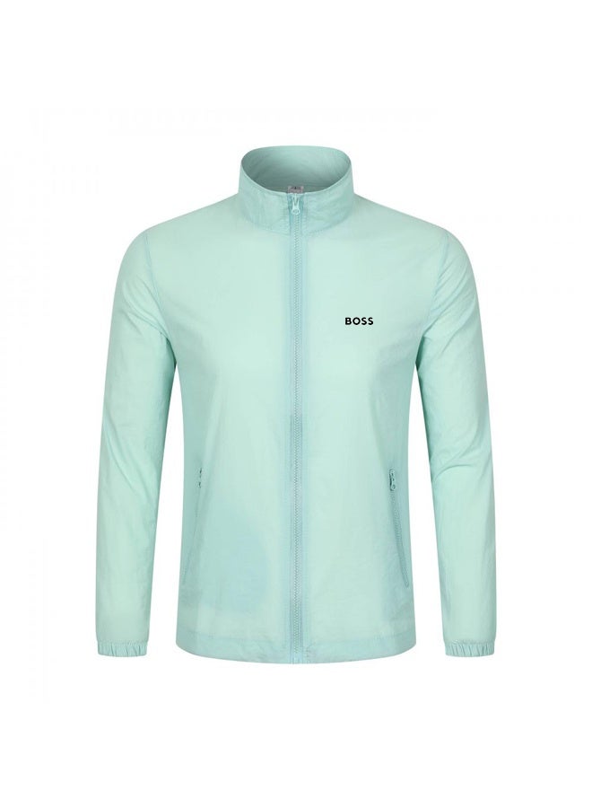 BOSS Lightweight Stand-Up Collar Sun Protection Jacket - Mint Green - Image 5