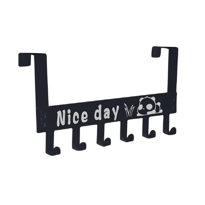 LOCANS HeavyDuty Carbon Steel Cartoon Nice Day Over Door Hook Hanger Rack Silver - Image 2