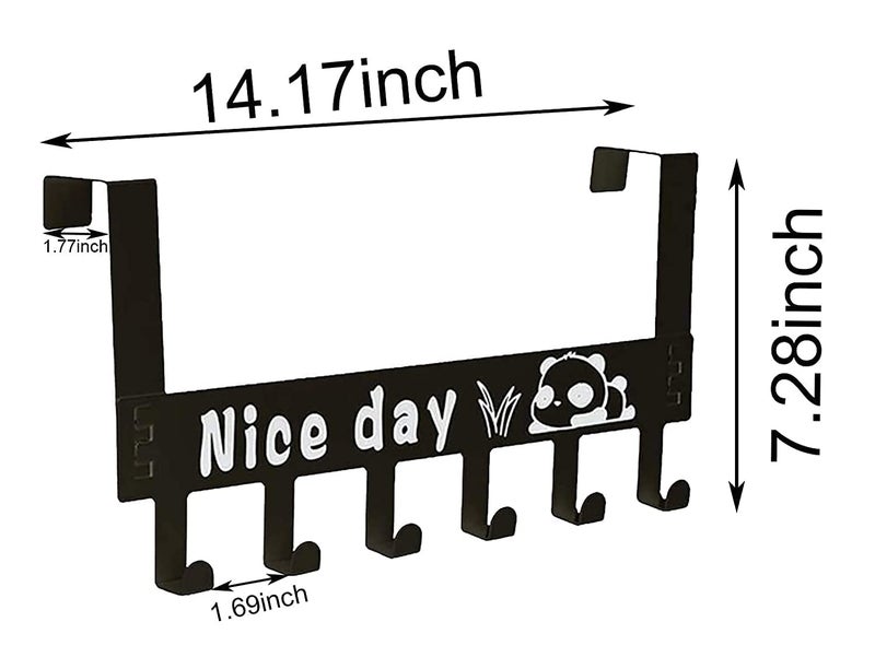 LOCANS HeavyDuty Carbon Steel Cartoon Nice Day Over Door Hook Hanger Rack Silver - Image 4