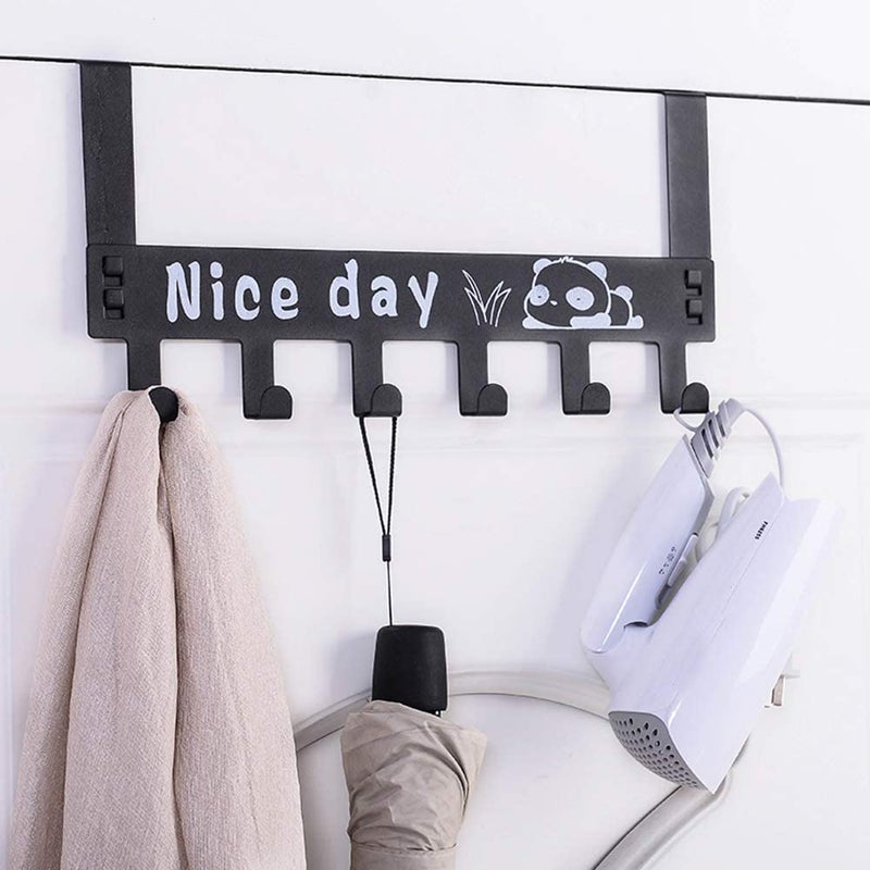 LOCANS HeavyDuty Carbon Steel Cartoon Nice Day Over Door Hook Hanger Rack Silver - Image 5