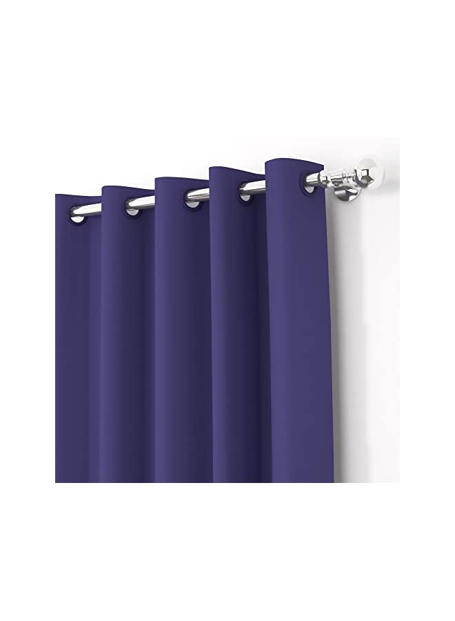 The Bros Blackout Curtains, for Living/Bedroom. Premium Faux Silk, Rich Polyester. Light Blocking, Thermal Insulation, Noise Reduction. Grommet. Solid Violet, 2 Panels, 215cm/7ft - Image 2