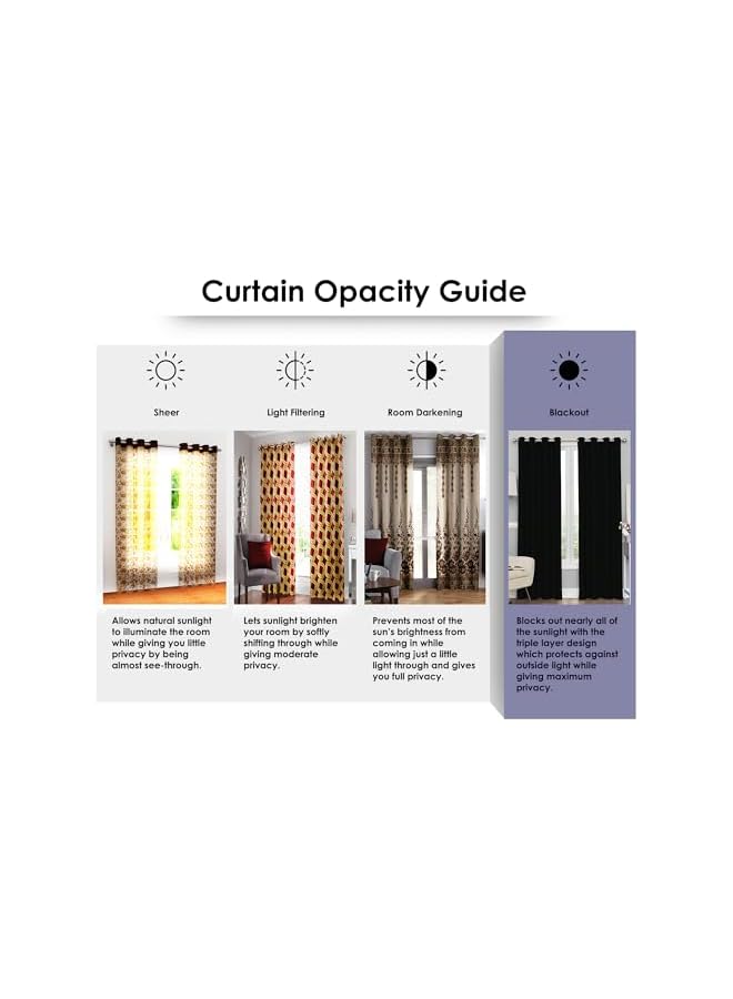 The Bros Blackout Curtains, for Living/Bedroom. Premium Faux Silk, Rich Polyester. Light Blocking, Thermal Insulation, Noise Reduction. Grommet. Solid Violet, 2 Panels, 215cm/7ft - Image 5