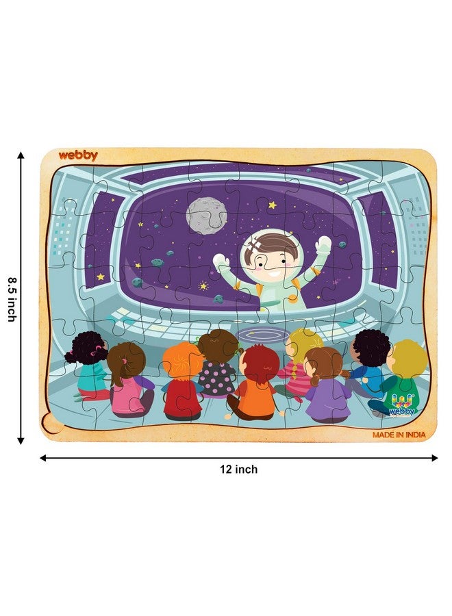 Webby Kids in Spaceship Wooden Jigsaw Puzzle, 40Pcs - Image 2