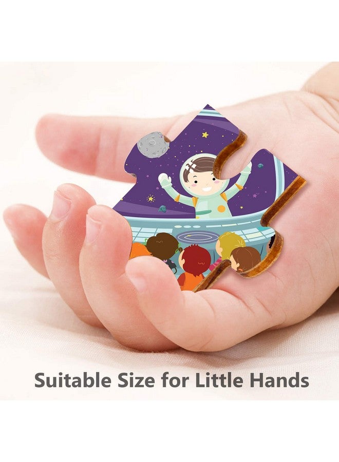 Webby Kids in Spaceship Wooden Jigsaw Puzzle, 40Pcs - Image 3