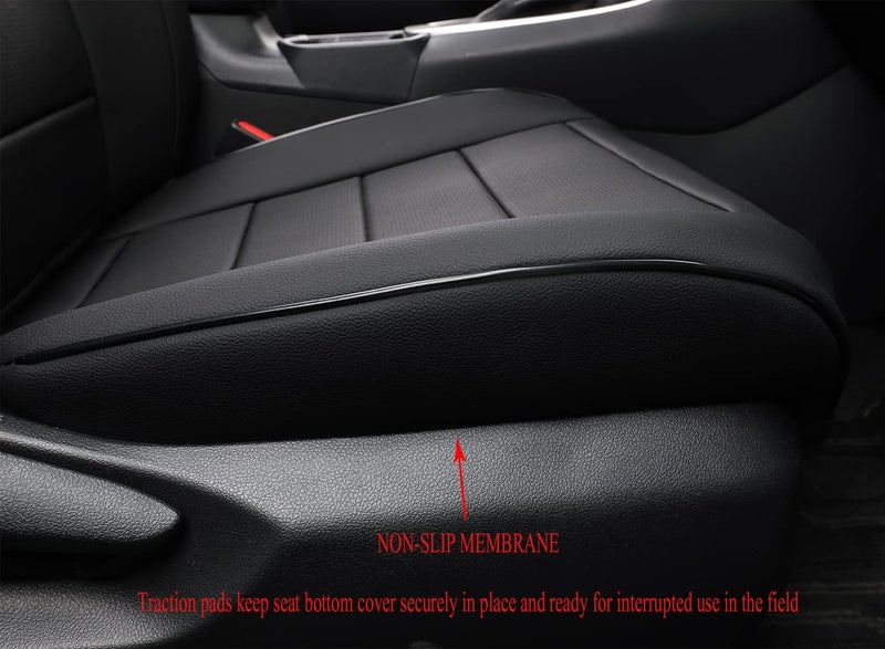 EKR Custom Fit RAV4 Car Seat Covers for Select Toyota RAV4 2019 2020 2021 2022 2023 2024 2025 LE,XLE,XLE Premium,Limited - Full Set,Leather(Black) - Image 2
