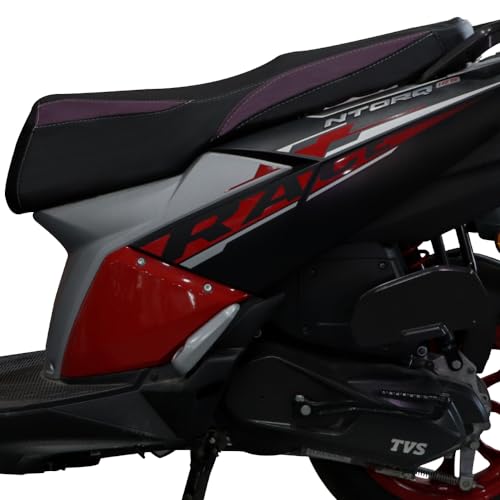 TVS Bike Seat Cover NTORQ for Sweat Free Comfortable Riding |Absorbs Micro-Shocks and Road Jerks | Heat Protection | Nylon | Black-Purple - Image 2