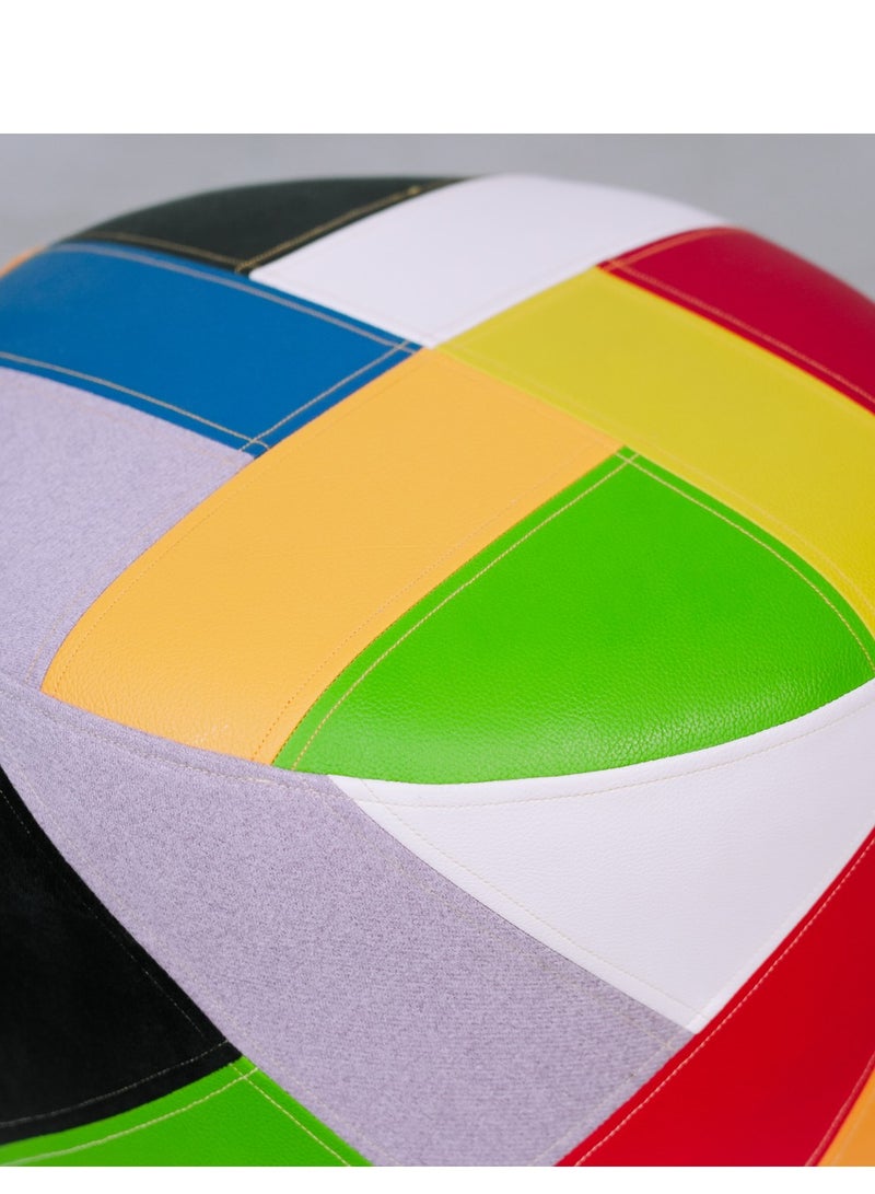 Generic Multicolor Round Ottoman – Bold & Stylish Accent Piece – 37x37x31 cm  - Image 2