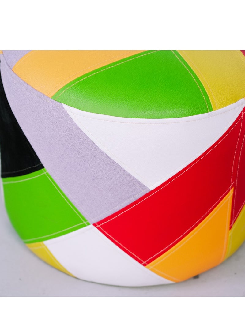 Generic Multicolor Round Ottoman – Bold & Stylish Accent Piece – 37x37x31 cm  - Image 3