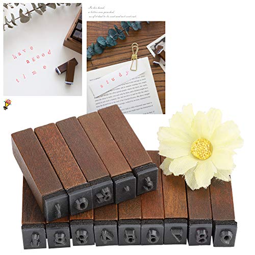Ejoyous Letter Stamp 70 Pieces Wood Rubber Alphabet Letters Numbers Symbols Stamps Set, Vintage Wooden Craft Stamps with Storage Box for Scrapbook, Diary Card Making, Crafting - Image 4