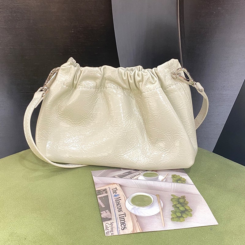 Bag Women'S New Leather Pleated Cloud Bag Chanel Style Chain Bag Simple Fashionable Small Golden Ball Shoulder Crossbody Bag - Image 1