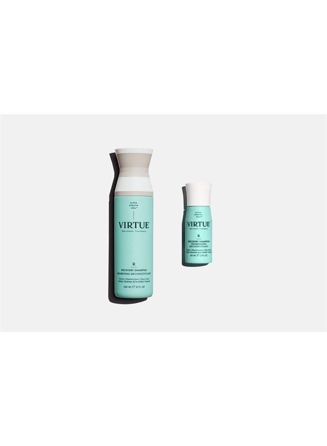 VIRTUE Recovery Shampoo 8 FL OZ | Alpha Keratin Repairs Dry, Damaged Hair | Sulfate Free, Paraben Free, Color Safe, Vegan - Image 2