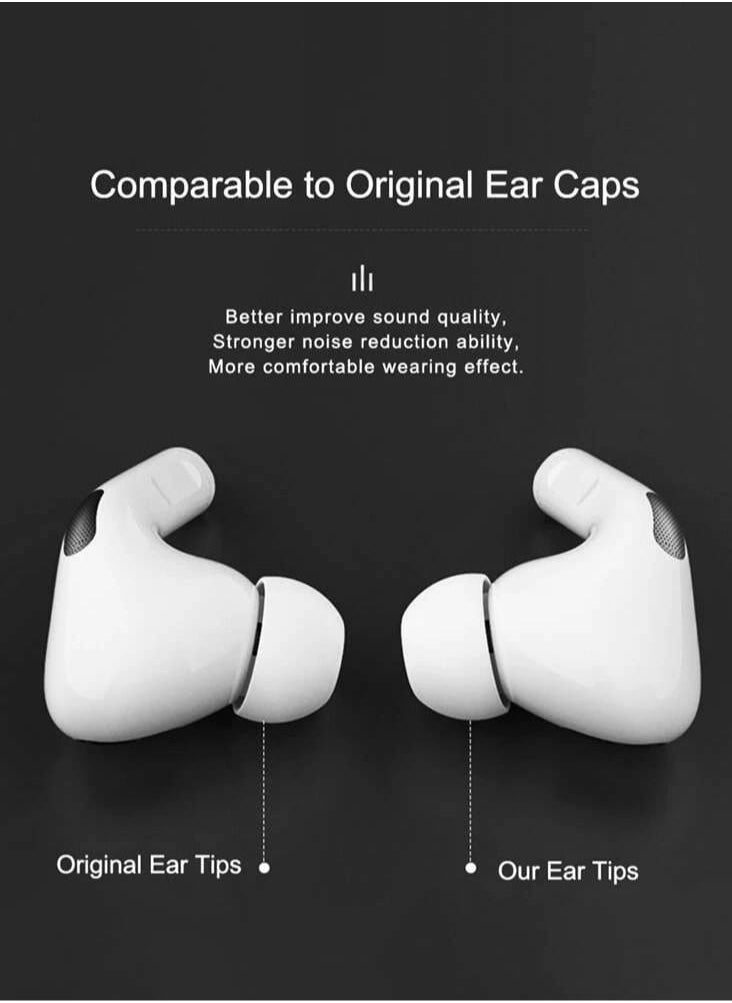 3 Pairs Compatible Airpods Pro and Airpods Pro 2nd Generation Replacement Silicone Earbuds with Noise-Cancelling Holes to Fit the Charging Case (S/M/L)