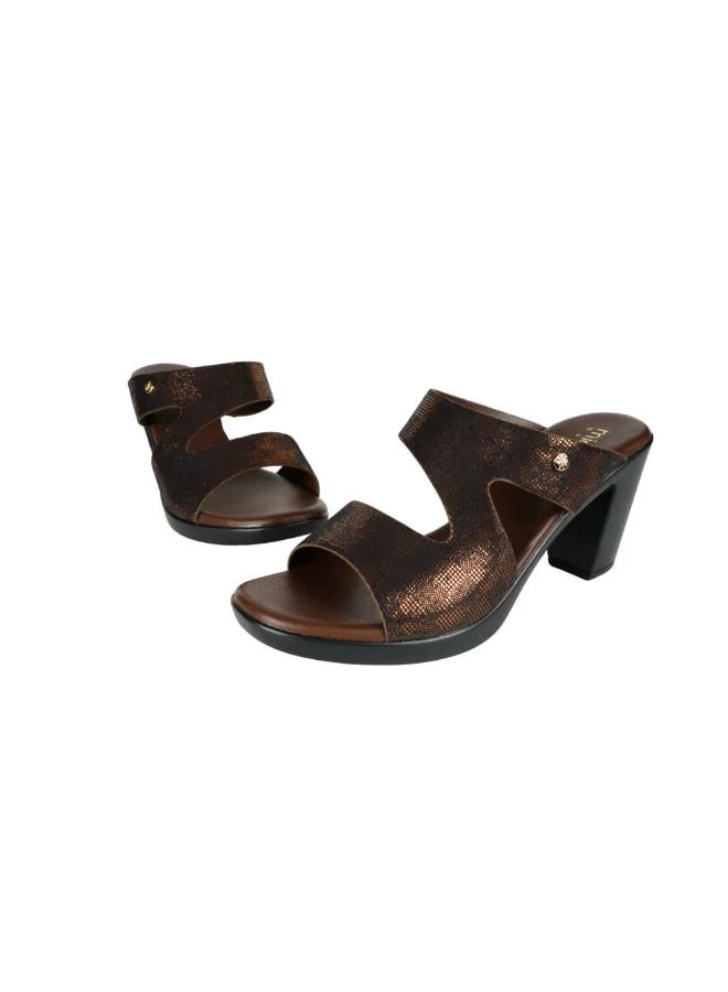 ميشيل مورجان 092-2760 Michelle Morgan Ladies Fashion Heeled Sandals 214RJ993 Brown