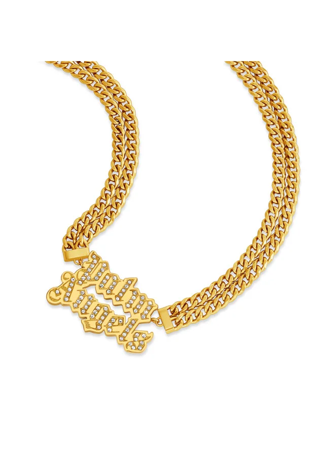 بالم انجلز Grafia Yellow Gold Plated Stainless Steel Pendant Necklace for Women