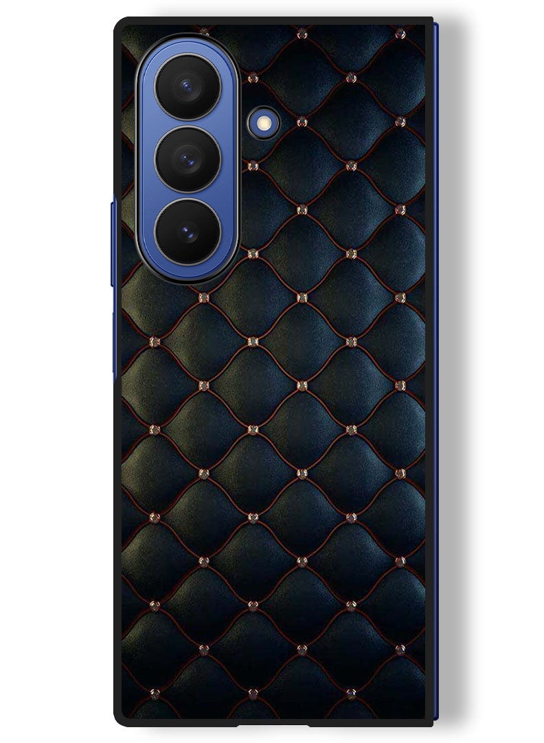 Theodor Case Compatible with Samsung Galaxy Z Fold 7 - 8 Inch Protection Shockproof Bumper Cover Stappers On Black Cloth Pattern - Image 1