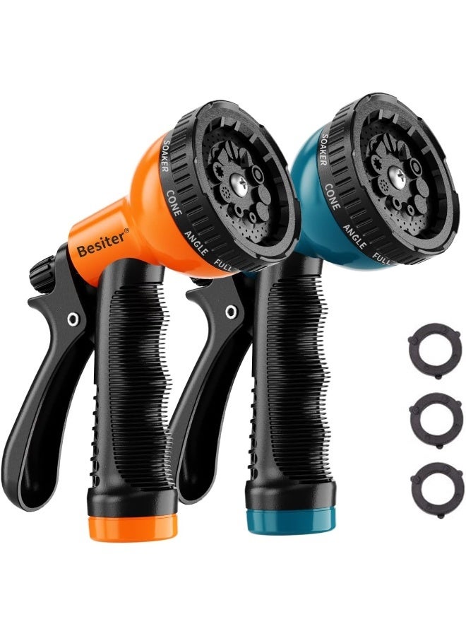 Besiter Garden Hose Nozzle Sprayer: 2 Pack 10 Watering Patterns Water Hose Spray Nozzles Heavy Duty Hose Head/ Attachment  - Image 1