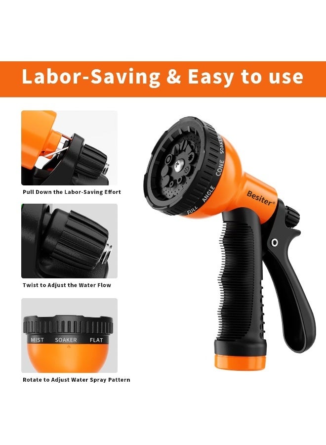 Besiter Garden Hose Nozzle Sprayer: 2 Pack 10 Watering Patterns Water Hose Spray Nozzles Heavy Duty Hose Head/ Attachment  - Image 3