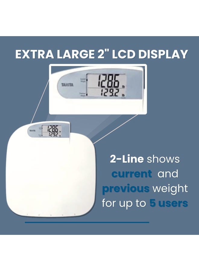TANITA Tanita HD-351 Japan Technology Digital Bathroom Weight Scale- 440 lbs Capacity - Accurate & Precise with 5 Multi-User Convenience, Previous & Current Weight Memory - 2" Easy to Read Large Display - Image 4