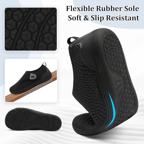 Scurtain Diabetic Shoes for Women Wide Width Walking Shoes Black Zero Drop Nursing Pregnancy Bunion Surgery Relief Shoe Breathable Barefoot Minimalist Summer Spring House Slippers Shoes Size 9 - Image 4