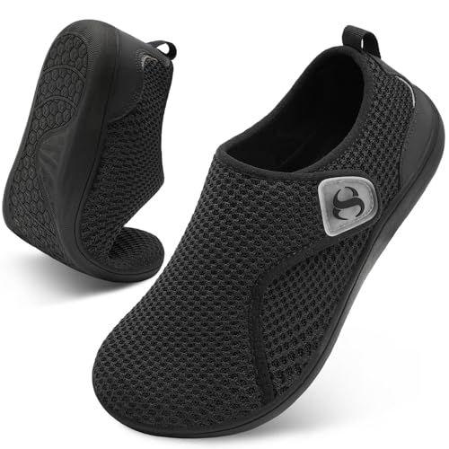 Scurtain Diabetic Shoes for Women Wide Width Walking Shoes Black Zero Drop Nursing Pregnancy Bunion Surgery Relief Shoe Breathable Barefoot Minimalist Summer Spring House Slippers Shoes Size 9 - Image 1