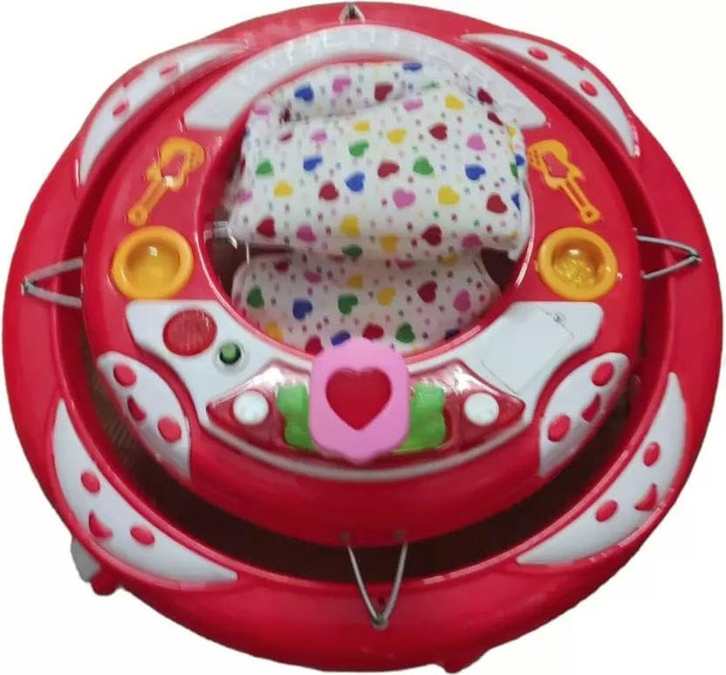 Maanit Walker with Foldable, Cushion Seat | Activity Walker for Baby with Musical Toy Bar | Walker Baby 6-18 Months Boys Girls (Red) - Image 3