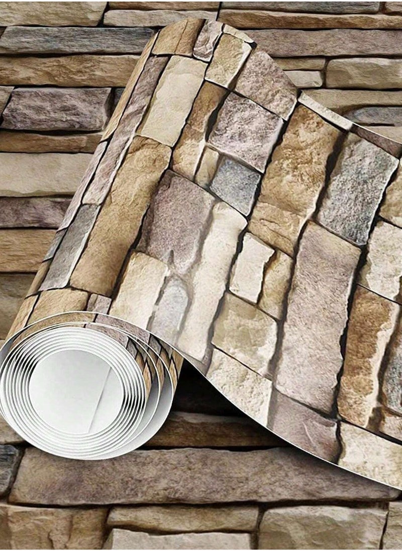 بريمو بلس - ورق حائط لاصق ثلاثي الأبعاد بتصميم طوب متعدد الألوان 45 × 300 سنتيمتر - Image 1