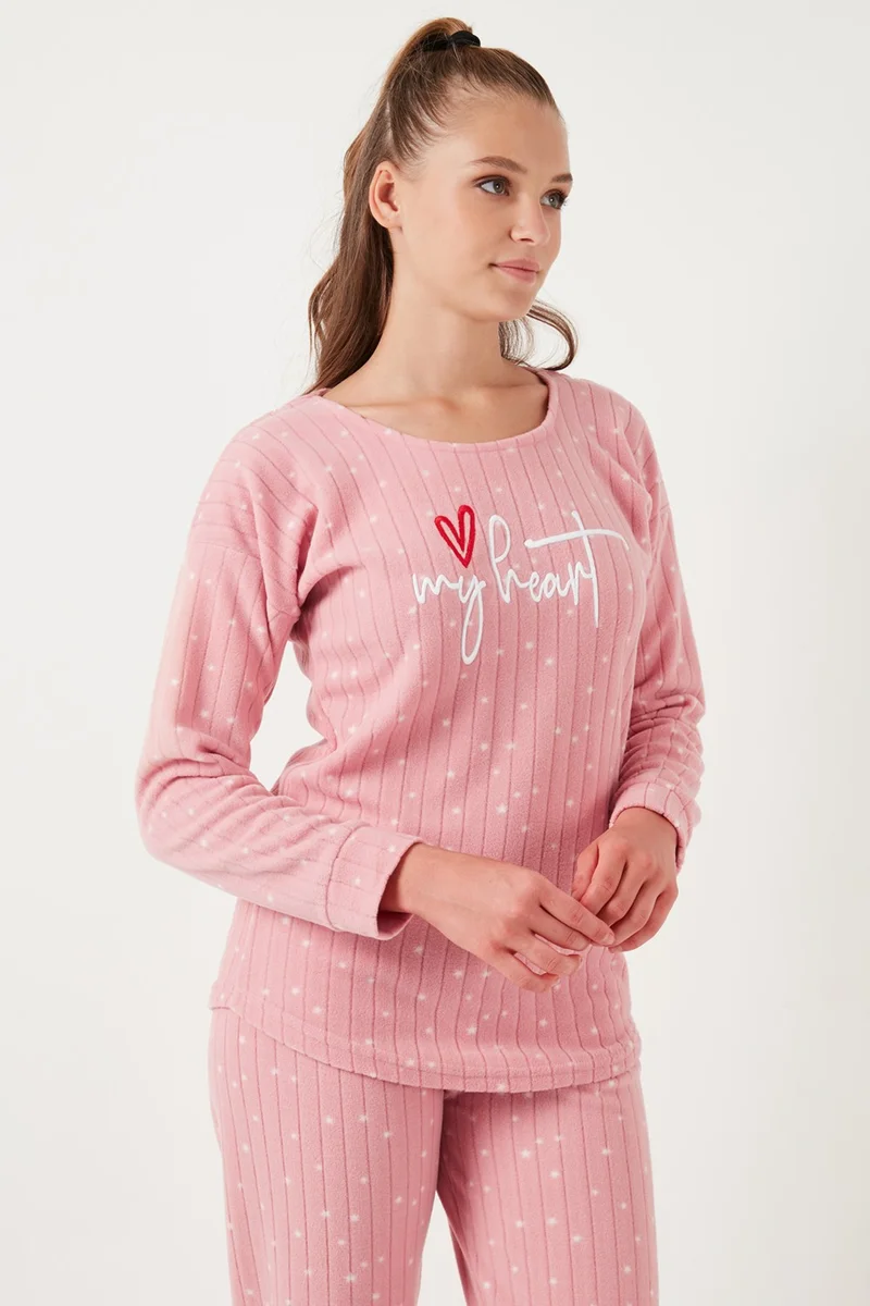 Lela Standard Fit Crew Neck Pajama Set Women's Pajama Set 6093735