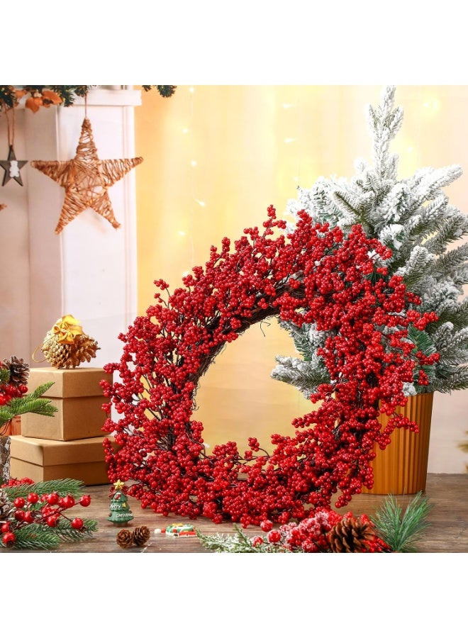 Home Care إكليل عيد الميلاد 40 سم - إكليل شتوي صناعي بالتوت الأحمر | إكليل زخرفي مقاوم للعوامل الجوية للديكور الداخلي والخارجي في العطلات - Image 4