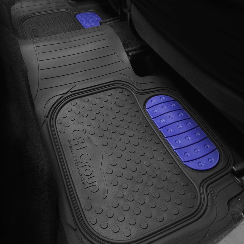 أف أتش جروب مجموعة FH F11500 أزرق Climaproof™ للحماية من جميع الأحوال الجوية، ملاءمة عالمية، حصائر أرضية سيارات مطاطية ثقيلة زرقاء اللون، تناسب معظم السيارات وسيارات الدفع الرباعي والشاحنات (مجموعة كاملة قابلة للقص لتناسب المقاس) - Image 4