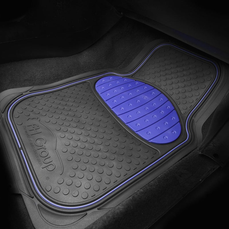 أف أتش جروب مجموعة FH F11500 أزرق Climaproof™ للحماية من جميع الأحوال الجوية، ملاءمة عالمية، حصائر أرضية سيارات مطاطية ثقيلة زرقاء اللون، تناسب معظم السيارات وسيارات الدفع الرباعي والشاحنات (مجموعة كاملة قابلة للقص لتناسب المقاس) - Image 3