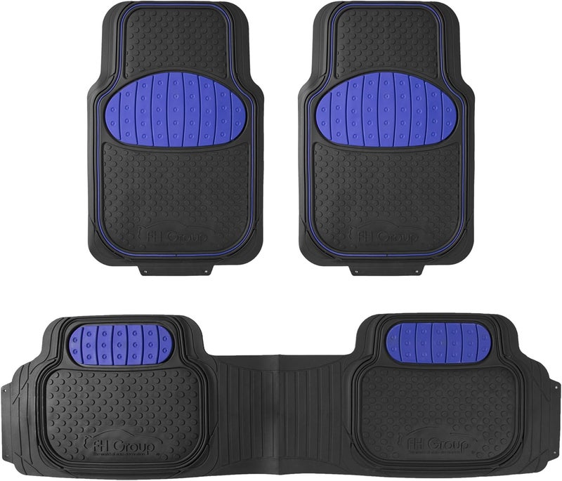 أف أتش جروب مجموعة FH F11500 أزرق Climaproof™ للحماية من جميع الأحوال الجوية، ملاءمة عالمية، حصائر أرضية سيارات مطاطية ثقيلة زرقاء اللون، تناسب معظم السيارات وسيارات الدفع الرباعي والشاحنات (مجموعة كاملة قابلة للقص لتناسب المقاس) - Image 1