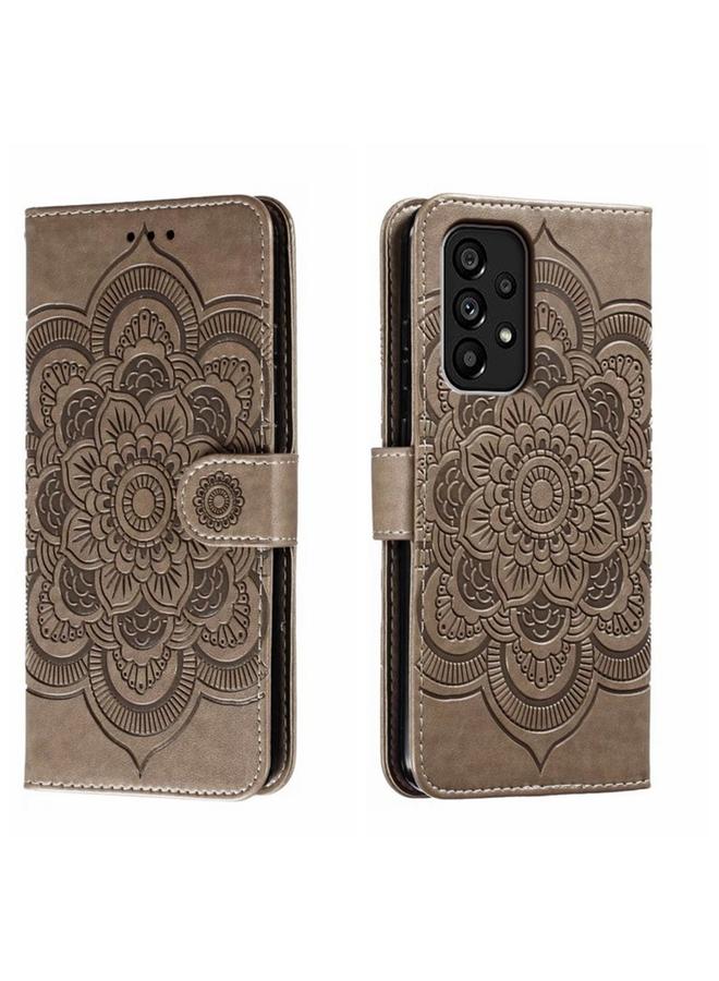 S-TOP Case For Samsung Galaxy A54 5G Sun Mandala Embossing Pattern Phone Leather Case - Image 1