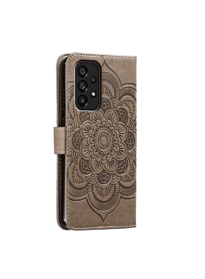 S-TOP Case For Samsung Galaxy A54 5G Sun Mandala Embossing Pattern Phone Leather Case - Image 3