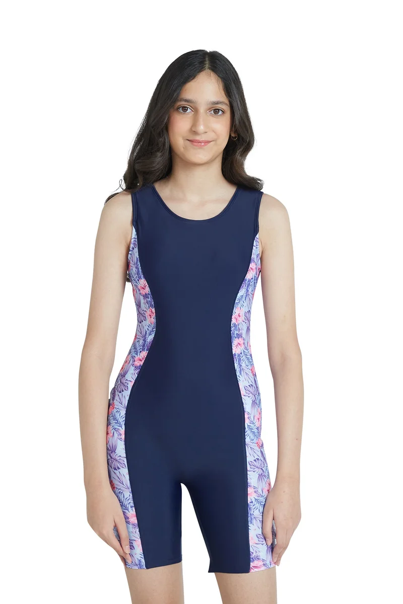 COEGA SUNWEAR COEGA Girls Youth Swim Shortie - Navy Pink Tropical