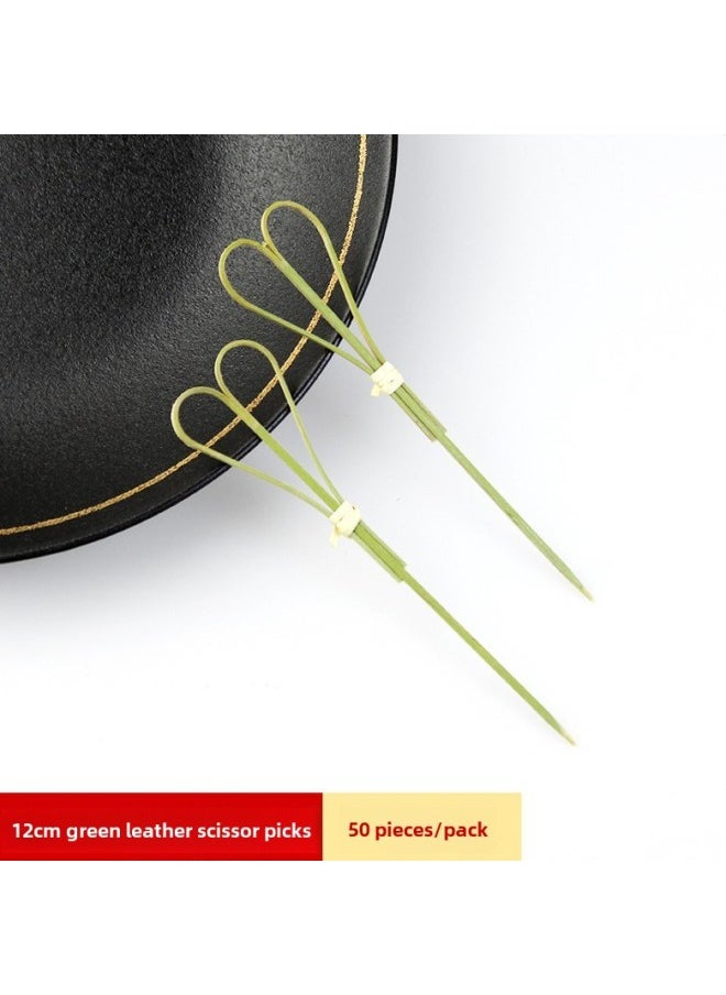 Generic - Mini Sugar-Coated Berry String Sticker Bamboo Sticker Disposable Special Material Net Red Small String Fruit Sticker Tool-Specifications:Green Skin Scissors/12cm /50 - Image 1