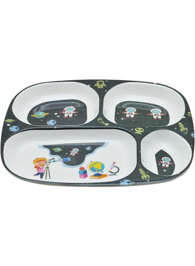 DINEWELL طبق مستطيل للأطفال من داينويل - رائد فضاء، DWC2126AST، 10.3''X9.5'' - Image 4