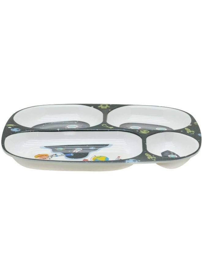 DINEWELL طبق مستطيل للأطفال من داينويل - رائد فضاء، DWC2126AST، 10.3''X9.5'' - Image 3