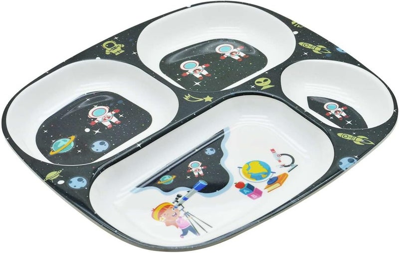 DINEWELL طبق مستطيل للأطفال من داينويل - رائد فضاء، DWC2126AST، 10.3''X9.5'' - Image 2