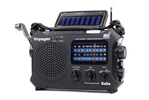 Kaito KA500 5-way Powered Emergency AM/FM/SW NOAA Weather Alert Radio with Solar,Dynamo Crank,Flashlight and Reading Lamp, Color Black - Image 2