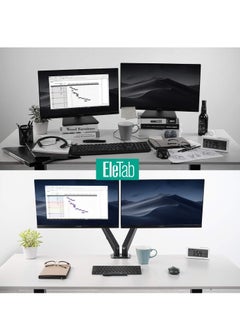 بيوينتي NEW Dual Arm Monitor Desk Mount – Height Adjustable, Tilt  Swivel Gas Spring Stand for 13 to 27 Screens, VESA Bracket Arm, Counterbalance Design (STAND-V002O)  - Image 4