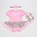 NPK collection Reborn Baby Doll Clothes Accessories 2023 Inch Newborn Girl Pink Leopard Tutu Dress Clothing Set - Image 3