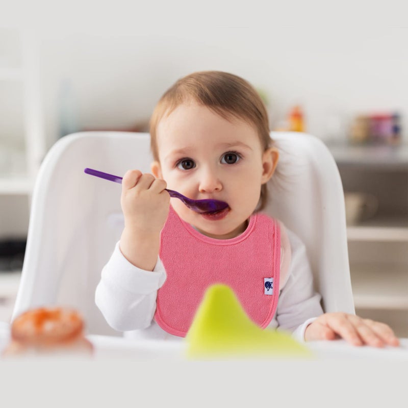 Nvatorfox 12 Pack Terry Drool Cotton Bibs, Unisex Baby Bibs With Fiber Filling Waterproof Baby Bibs for Feeding, Teething, Drooling (GIRL) - Image 5