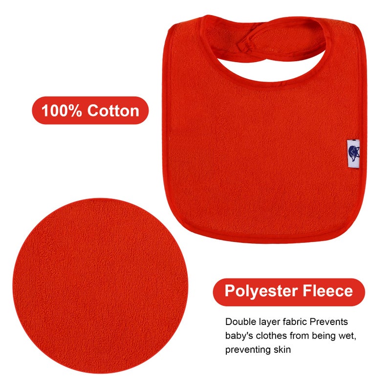 Nvatorfox 12 Pack Terry Drool Cotton Bibs, Unisex Baby Bibs With Fiber Filling Waterproof Baby Bibs for Feeding, Teething, Drooling (GIRL) - Image 3