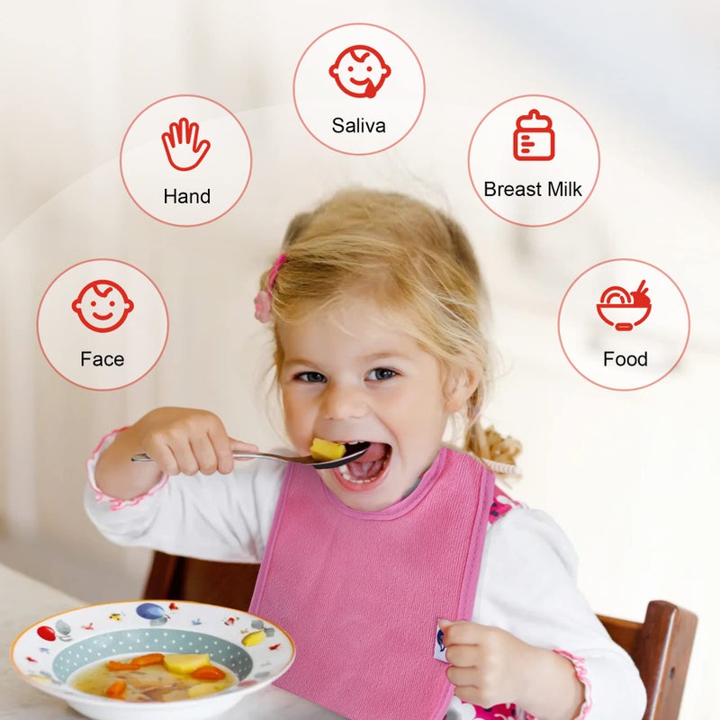 Nvatorfox 12 Pack Terry Drool Cotton Bibs, Unisex Baby Bibs With Fiber Filling Waterproof Baby Bibs for Feeding, Teething, Drooling (GIRL) - Image 4