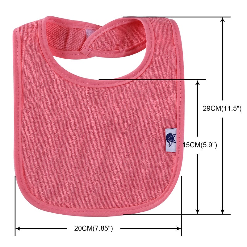 Nvatorfox 12 Pack Terry Drool Cotton Bibs, Unisex Baby Bibs With Fiber Filling Waterproof Baby Bibs for Feeding, Teething, Drooling (GIRL) - Image 2