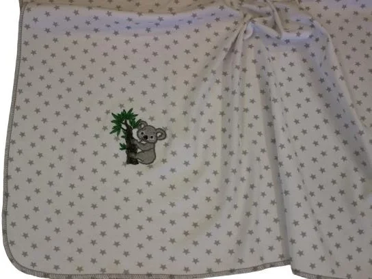 Colorend 90X90 Star Patterned Embroidered Cotton Baby Swaddle Blanket