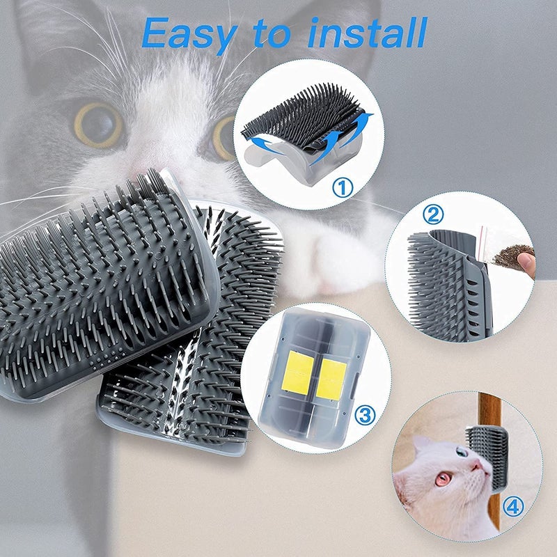 Pups&Pets Cat Self Groomer Wall Corner Groomers Soft Grooming Brush Massage Combs for Short Long Fur Cats, Softer Massager Toy for Kitten Puppy - Image 3
