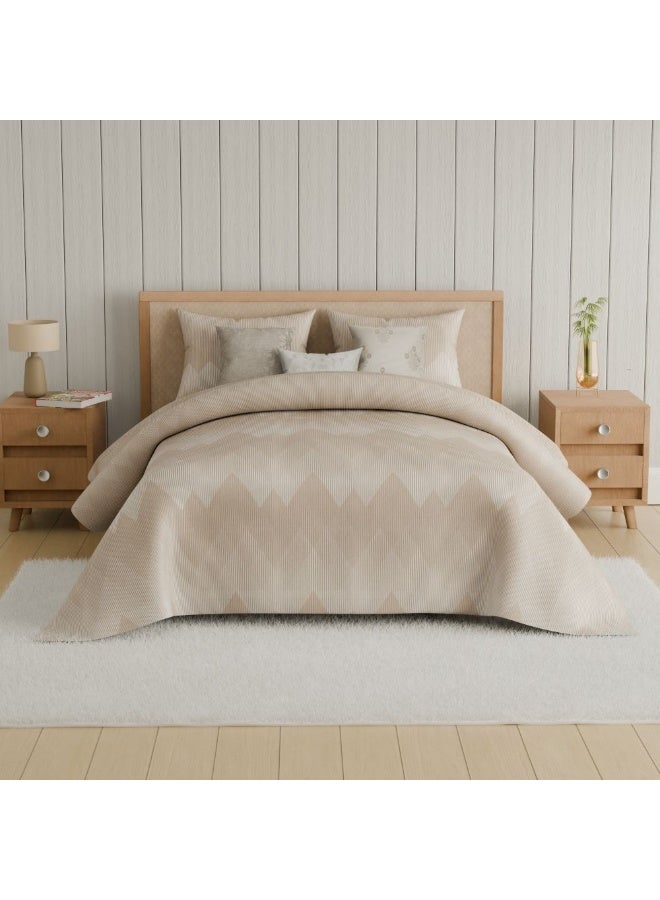 DANUBE HOME AW25 OxFord Reverie DJ8698 Jacquard Super King Comforter Set - 7 Pieces, Beige, Luxurious Polyester Cotton Bedding, Multi Color, 260x260 cm - Image 4