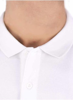 GIORDANO Men's Embroidery Solid Polo - White  - Image 3